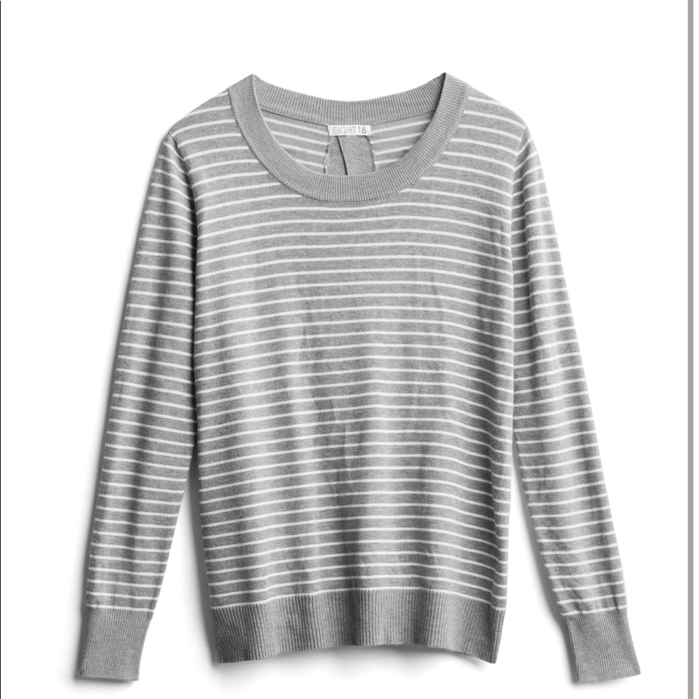 NWT Gray and white striped sweater
